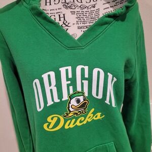 Oregon Ducks Fanatics WOMEN sz S. HOODED UofO sport fan ulumni sweatshirt V neck